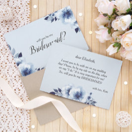 Wirst du meine Hochzeitsfrau Blue Anemones Blume s Einladung