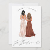 Wirst du meine Junior-Brautjungfrau sein? Mädchen Einladung (Vorderseite)