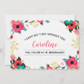 Wirst du meine Junior Bridesmaid sein? Modernes Bl Einladung (Vorderseite)