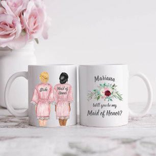 Wirst du meine Maid of Honor sein? Mädchen in Robe Kaffeetasse