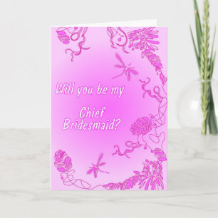 Wirst du meine oberste Brautjungfrau exotica rosa Einladung