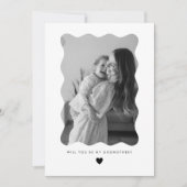 Wirst du meine Patentante sein Wellenförmige Fotok Einladung (Vorderseite)