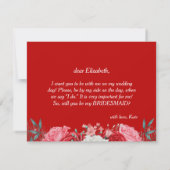 Wirst du meine Rote Rose Watercolor sein? Einladung (Rückseite)