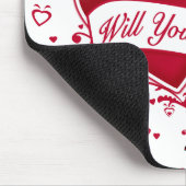 Wirst du meine sein? Rote Herzen Mousepad (Ecke)