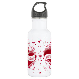Wirst du meine sein? Rote Herzen Trinkflasche