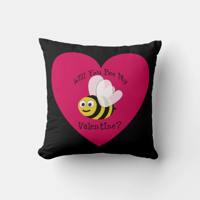 Wirst du meine sein? Rotes Herz Kissen (Vorderseite)