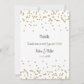 Wirst du meine Trauzeugin sein? Gold Confetti Einladung (Rückseite)