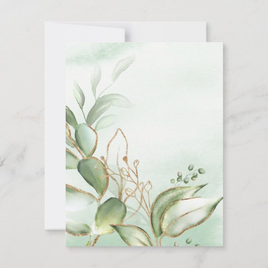 Wirst du meine Trauzeugin sein? | Greenery Gold Einladung (Rückseite)