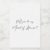 Wirst du meine Trauzeugin sein? MOH-Vorschlag Lebensmitteletikett (Einzelnes Label)