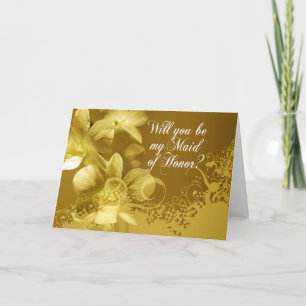 Wirst du meine Trauzeugin sein? Orchideen Einladung