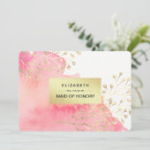 Wirst du meine Trauzeugin sein? Rosa Farbe Einladung (Stehend Vorderseite)