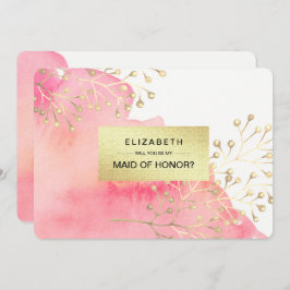 Wirst du meine Trauzeugin sein? Rosa Farbe Einladung