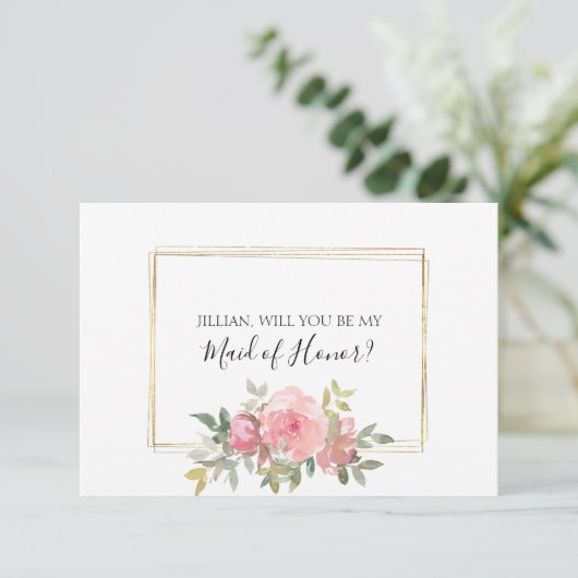 Wirst du meine Trauzeugin sein, rot und rot zu sei (Stehend Vorderseite)