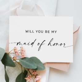 Wirst du meine Trauzeugin sein? | Schwarz und Weiß Postkarte