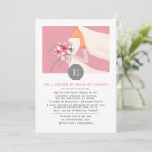 Wirst du meine Trauzeugin sein? Silhouette Einladung (Stehend Vorderseite)