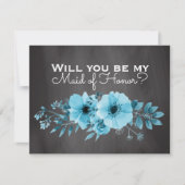 Wirst du meine Trauzeugin sein? | Trauzeugin Blue Einladung (Vorderseite)