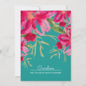 Wirst du meine Trauzeugin sein? Turquoise Fuchsia Einladung (Vorderseite)