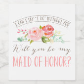 Wirst du meine Trauzeugin sein? Weinetikett (Einzelnes Label)