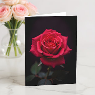 Wirst du meine Valentinsliebe sein, rote Rose? Karte