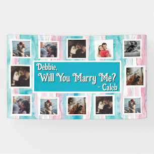 Wirst du mich heiraten Antragsbanner mit Fotos Banner