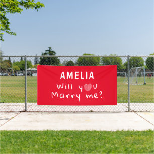 Wirst du mich heiraten Heart Red Romantischer Antr Banner