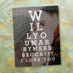 Wirst du mich heiraten Heiratsfoto Optiker Tabelle Puzzle
