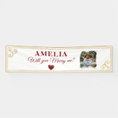 Wirst du mich heiraten Herz Romantischer Heiratsan Banner (Horizontal)
