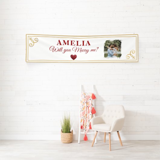 Wirst du mich heiraten Herz Romantischer Heiratsan Banner (InSitu)
