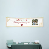 Wirst du mich heiraten Herz Romantischer Heiratsan Banner (Messeveranstaltung)
