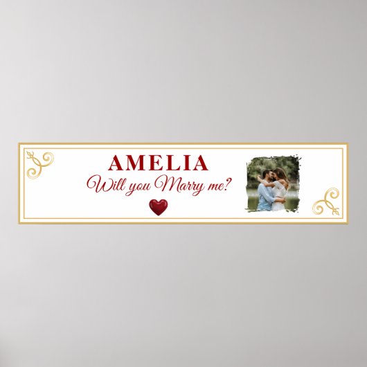 Wirst du mich heiraten Herz Romantischer Heiratsan Poster (Vorne)