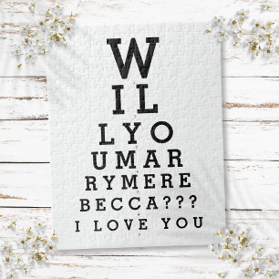 Wirst du mich heiraten Optiker-Chart individuelle  Puzzle
