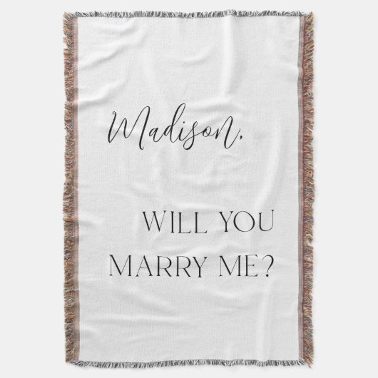 Wirst du mich heiraten Personalisierte Verlobungsd Decke (Vorderseite Vertikal)
