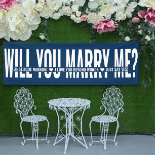 Wirst du mich heiraten Personalisierter Antrag Bla Banner