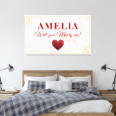 Wirst du mich heiraten, rote Herz-romantische Verl Leinwanddruck (Insitu (Schlafzimmer))