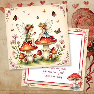 Wirst du mich heiraten Vintage Cottage Core Fee Karte