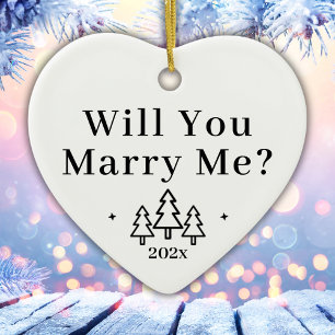 Wirst du mich heiraten Weihnachtsantrag Keramik Ornament