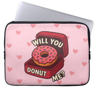 Wirst du mich spenden? Niedlicher Donut-Vorschlags Laptopschutzhülle