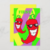 Wirts-mexikanische Fiesta-Themed Einladung (Vorne/Hinten)