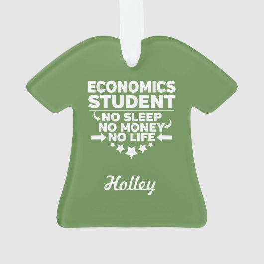 Wirtschaft Uni Student kein Leben oder Geld Ornament (Rückseite)