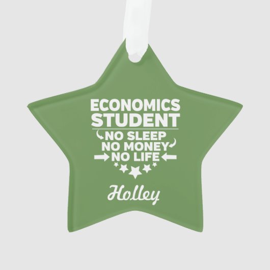 Wirtschaft Uni Student kein Leben oder Geld Ornament (Rückseite)