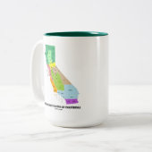 Wirtschaftliche Regionen von Kalifornien (Karte) Zweifarbige Tasse (Vorderseite Links)