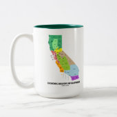 Wirtschaftliche Regionen von Kalifornien (Karte) Zweifarbige Tasse (Links)