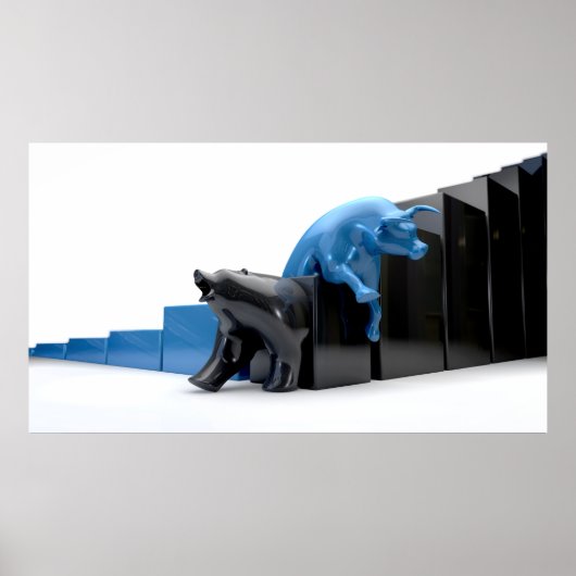 Wirtschaftliche Trend von Bull & Bear im Wettbewer Poster (Vorne)