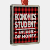 Wirtschaftliche Uni Großschüler Rot Kariert Ornament Aus Metall (Rechts)