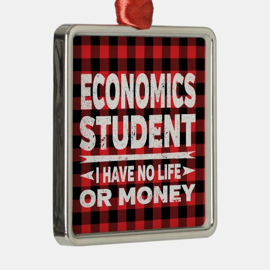 Wirtschaftliche Uni Großschüler Rot Kariert Ornament Aus Metall (Rechts)