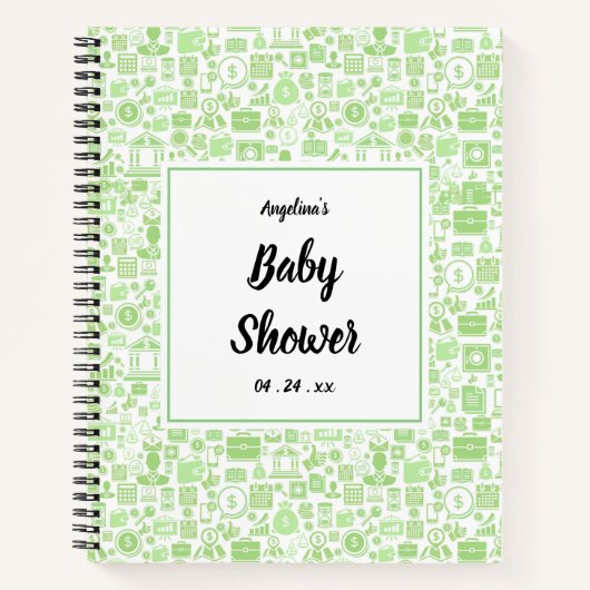 Wirtschaftliches Symbolmuster Notizblock (Vorderseite)