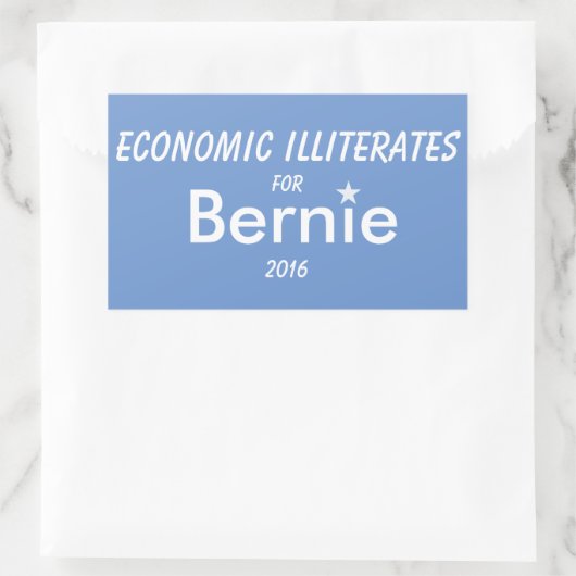 Wirtschaftsanalphabeten für Bernie Rectangle Rechteckiger Aufkleber (Tasche)