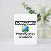 Wirtschaftslehrer...Welt ein besserer Ort Postkarte (Stehend Vorderseite)