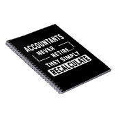 Wirtschaftsprüfer arbeiten nie an einem Büroarbeit Notizblock (Rechte Seite)