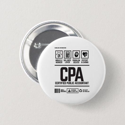 Wirtschaftsprüfer (CPA) Button (Vorne & Hinten)